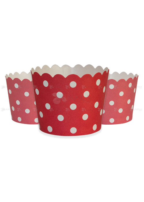 Vasitos para Cupcake Rojo Bolitas Blancas - Alkila Shop