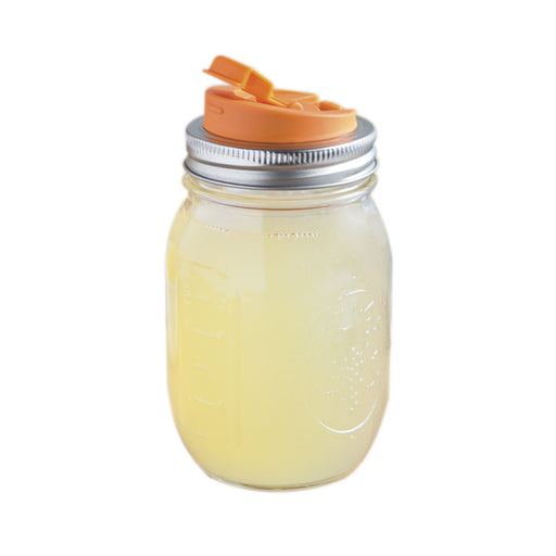 Accesorio Tapa para Bebidas para Mason Jar boca Regular Naranja JARWARE