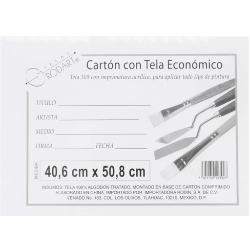 Cartón Tela Económico Lienzo Blanco 40X50 Rodin 