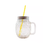 Pineapple Mason Jars c/Asa Transparente 12oz con Tapa y Popote de Plástico Paquete con 6 Frascos (350 ml)