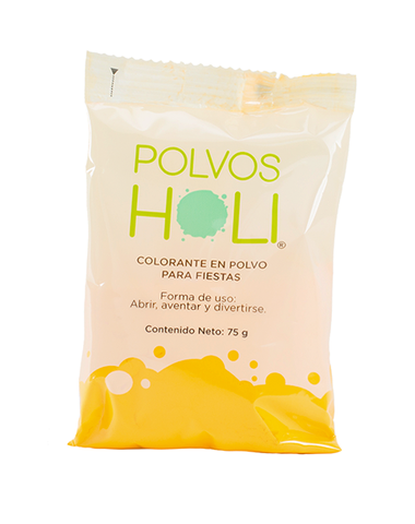 Polvos Holi Original Amarillo Bolsa 75gr