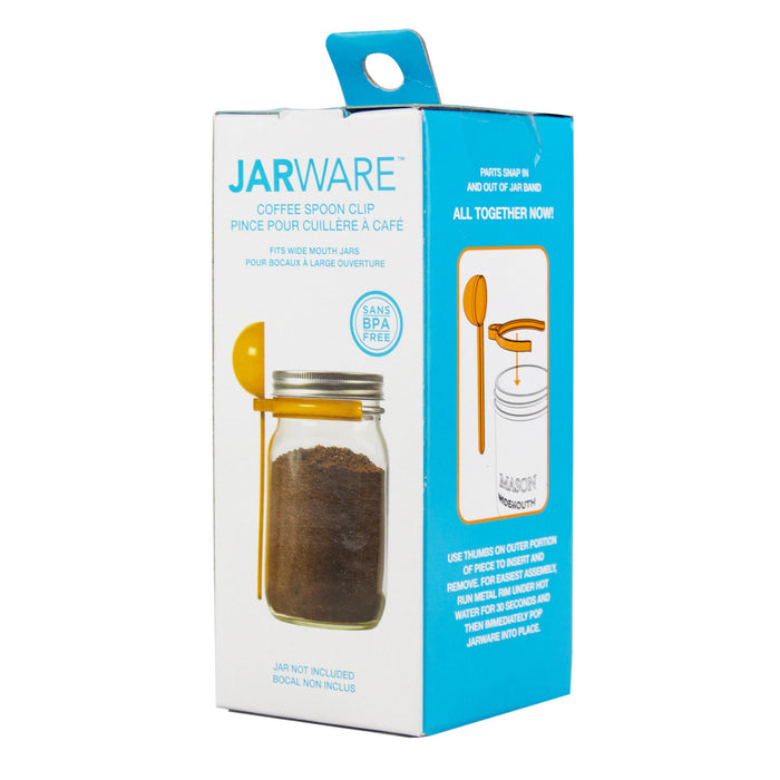 Clip y Cuchara para Servir Café para Mason Jar boca ancha Naranja JARWARE