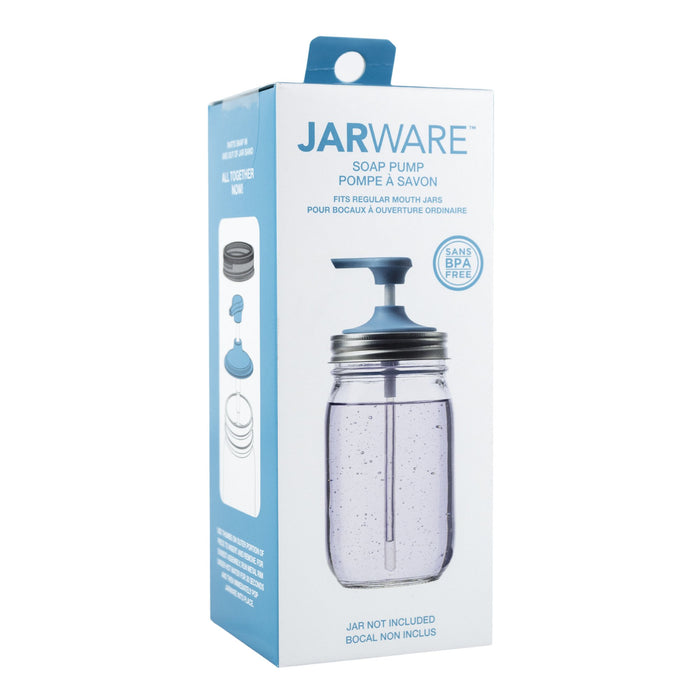 Accesorio Dispensador para Jabón Azul Mason Jar JARWARE