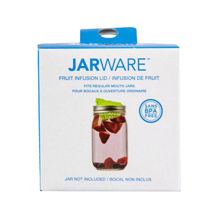 Tapa para Bebidas con Infusor de fruta para Mason Jar Boca Regular Verde JARWARE
